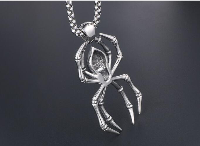Spooky Spider - The Nevermore Gothic Pendant Necklace in Stainless Steel