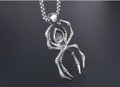 Spooky Spider - The Nevermore Gothic Pendant Necklace in Stainless Steel