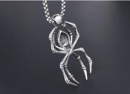 Spooky Spider - The Nevermore Gothic Pendant Necklace in Stainless Steel