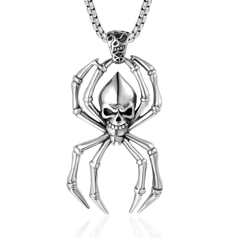 Spooky Spider - The Nevermore Gothic Pendant Necklace in Stainless Steel