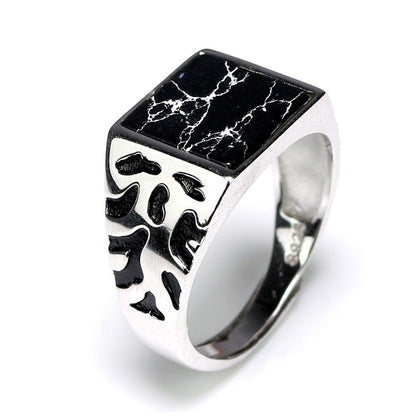 Square Black Stone Vintage - The Nevermore Ring 925 Sterling Silver – Unique Rings by Nevermore Lifestyle & Tech | Black