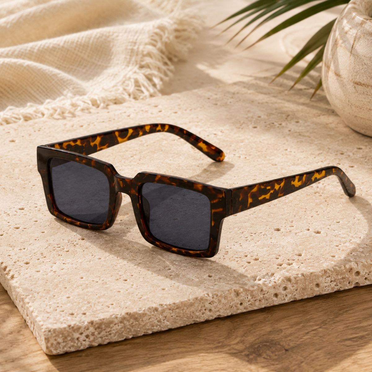 Square Sunglasses Noir Edge by The Nevermore – Unique Sunglasses by The Nevermore | Brown Tortoise / Gray