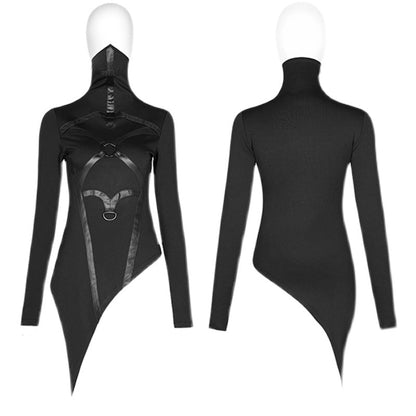 Stand Collar - The Nevermore Gothic Cyber Steampunk Blouses - T-Shirts for Women – Unique Gothic Fashion for Women by Nevermore Lifestyle & Tech | M to L Black