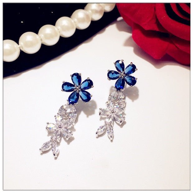 Star Lecea - The Nevermore Earrings for Woman Sapphire And Sterling Silver Earrings Butterfly Flower – Unique Earrings by Nevermore Lifestyle & Tech | R