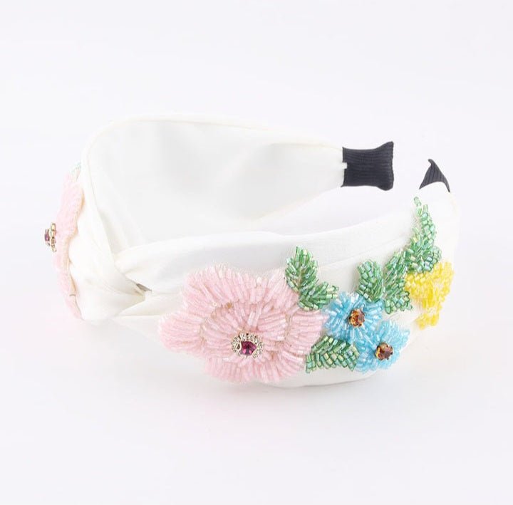 Starkeep - Floral Fabric Headband by The Nevermore – Unique Headbands by Nevermore Lifestyle & Tech | White