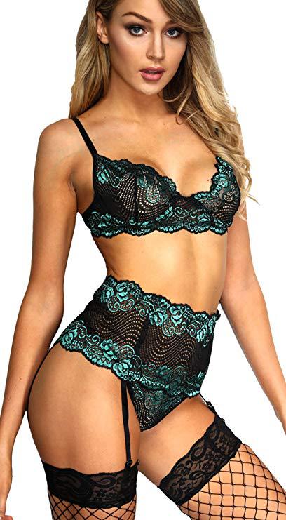 Starlight - The Nevermore Erotic Lingerie Three - point Abdominal Tightening Suspenders Underwear – Unique Women's Fashion by Nevermore Lifestyle & Tech | 2XL Green