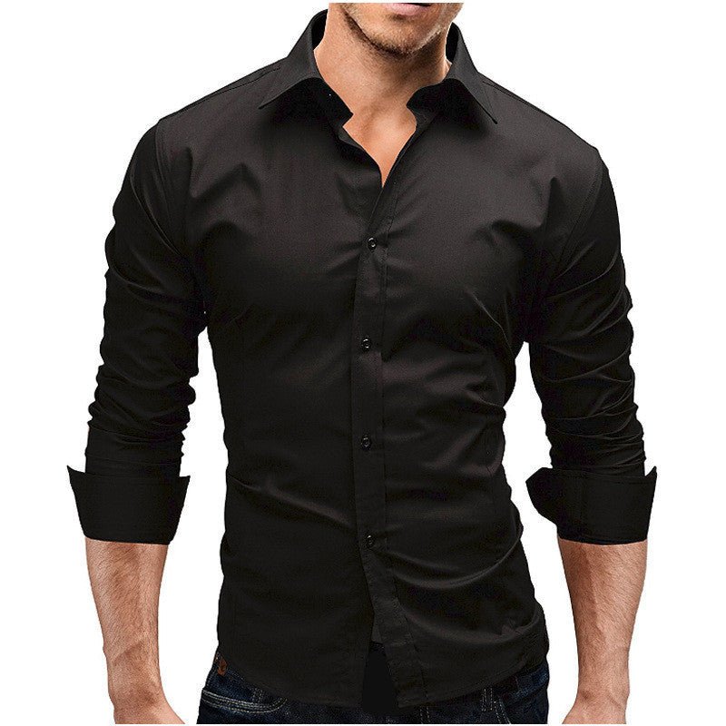 Steele Phoenix - The Nevermore Slim - fit Long - sleeved Shirt for Men – Unique Men's Fashion by Nevermore Lifestyle & Tech | 4XL Black