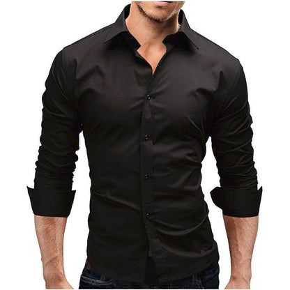 Steele Phoenix - The Nevermore Slim - fit Long - sleeved Shirt for Men – Unique Men's Fashion by Nevermore Lifestyle & Tech | 4XL Black