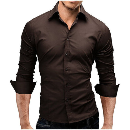 Steele Phoenix - The Nevermore Slim - fit Long - sleeved Shirt for Men – Unique Men's Fashion by Nevermore Lifestyle & Tech | 4XL Coffee