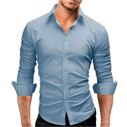 Steele Phoenix - The Nevermore Slim - fit Long - sleeved Shirt for Men – Unique Men's Fashion by Nevermore Lifestyle & Tech | 4XL Light Blue