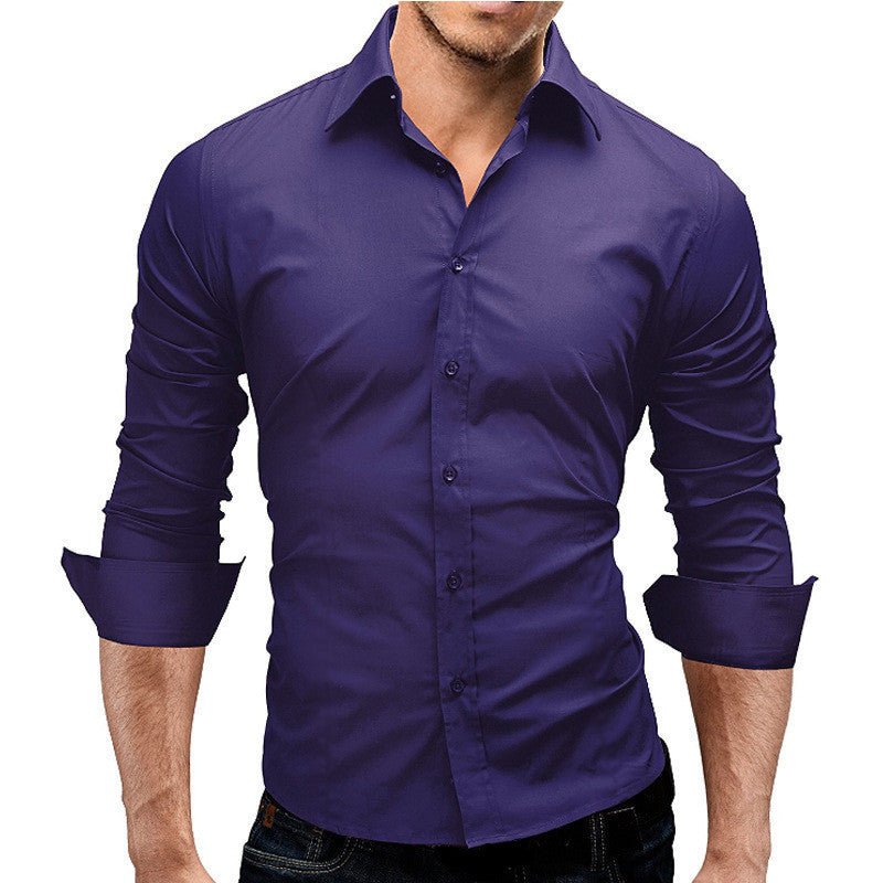 Steele Phoenix - The Nevermore Slim - fit Long - sleeved Shirt for Men – Unique Men's Fashion by Nevermore Lifestyle & Tech | 4XL Purple