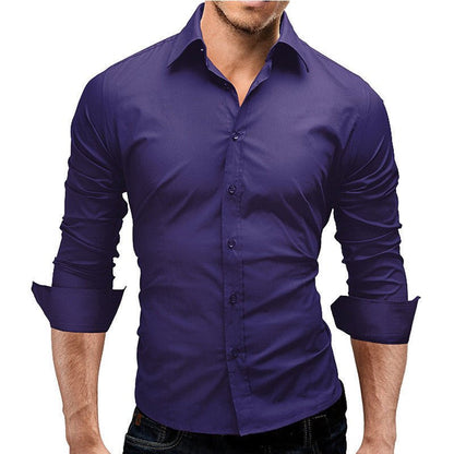 Steele Phoenix - The Nevermore Slim - fit Long - sleeved Shirt for Men – Unique Men's Fashion by Nevermore Lifestyle & Tech | 4XL Purple