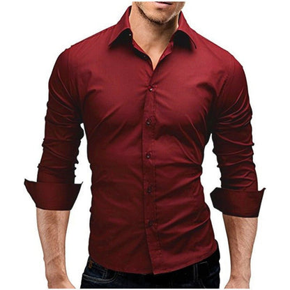 Steele Phoenix - The Nevermore Slim - fit Long - sleeved Shirt for Men – Unique Men's Fashion by Nevermore Lifestyle & Tech | 4XL Red