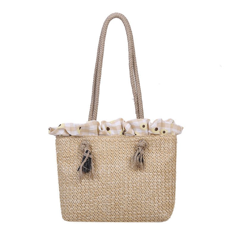 Straw Tote Bag – Coastal Weave by The Nevermore – Unique Bags by The Nevermore | White