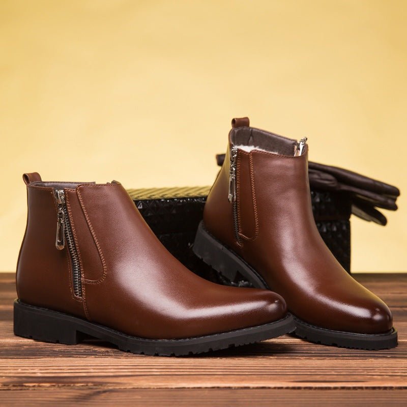 StrideHaven - Casual Rubber Sole Boots by The Nevermore – Unique Shoes by Nevermore Lifestyle & Tech | 37 Brown