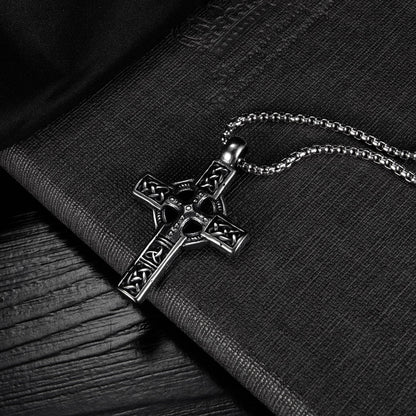Stygian Symphony - The Nevermore Titanium Steel Men's Cross