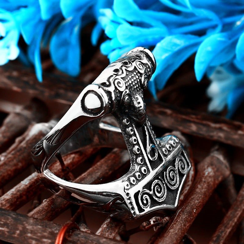 Sven Thor's Hammer - The Nevermore Norse Vikings Ring for Men – Unique Gothic Jewelry by Nevermore Lifestyle & Tech | 10th Silver