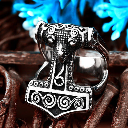 Sven Thor's Hammer - The Nevermore Norse Vikings Ring for Men – Unique Gothic Jewelry by Nevermore Lifestyle & Tech | 10th Silver