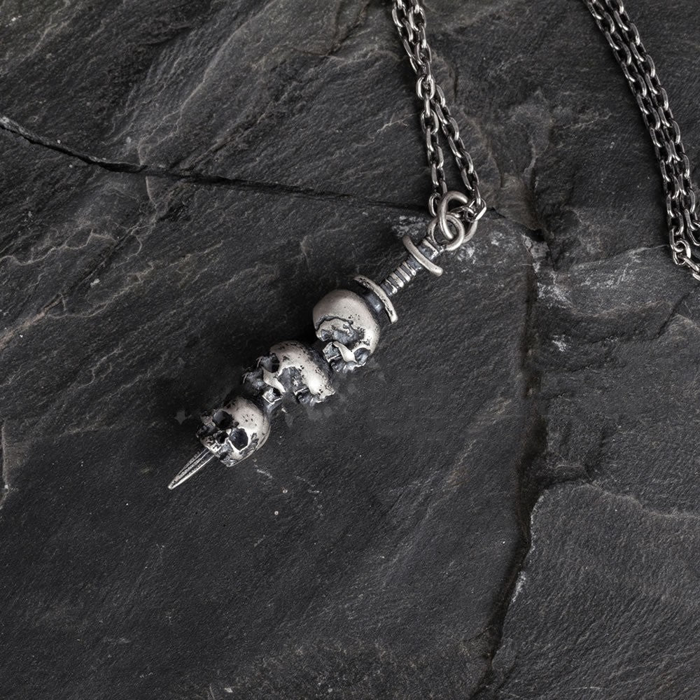 Sword Skull - 925 Silver Gothic Pendant by The Nevermore – Unique Gothic Jewelry by Nevermore Lifestyle & Tech | 925 Silver Without Chain