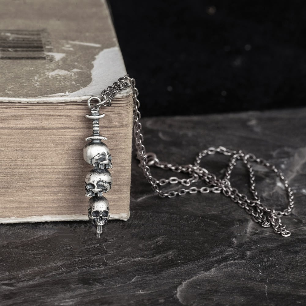 Sword Skull - 925 Silver Gothic Pendant by The Nevermore – Unique Gothic Jewelry by Nevermore Lifestyle & Tech | 925 Silver Without Chain