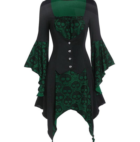 Tania Steam - The Nevermore Gothic Dress – Unique Gothic Fashion for Women by Nevermore Lifestyle & Tech | 2XL Green