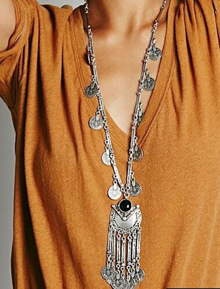Tassel of Coins - The Nevermore Bohemian Necklace – Unique Boho Necklaces by Nevermore Lifestyle & Tech | Black
