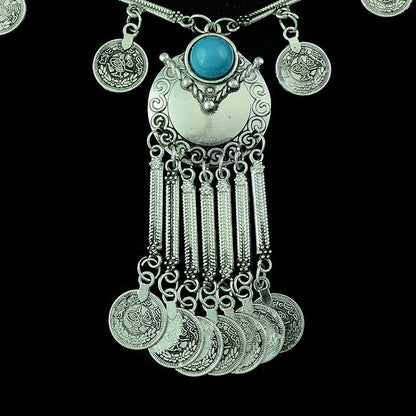 Tassel of Coins - The Nevermore Bohemian Necklace – Unique Boho Necklaces by Nevermore Lifestyle & Tech | Blue