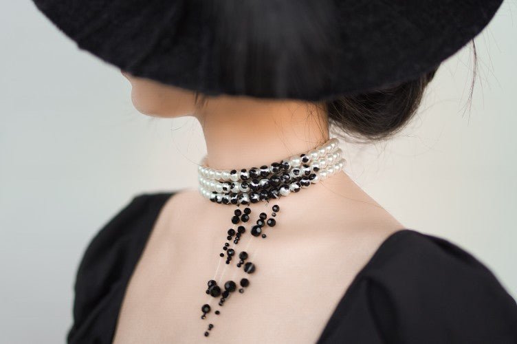 Tempest Veil - Gothic Choker Necklace by The Nevermore – Unique Gothic Jewelry by Nevermore Lifestyle & Tech | Black Triple Glass Gift Box