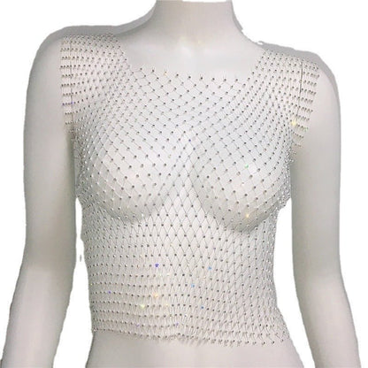 Terra Luxe - Sleeveless Rhinestone T-Shirt by The Nevermore – Unique Blouses by Nevermore Lifestyle & Tech | Average Size Black