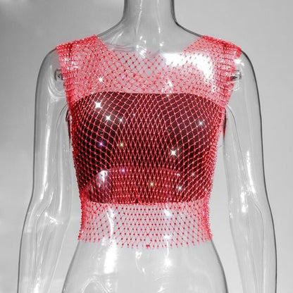 Terra Luxe - Sleeveless Rhinestone T-Shirt by The Nevermore – Unique Blouses by Nevermore Lifestyle & Tech | Average Size Gold