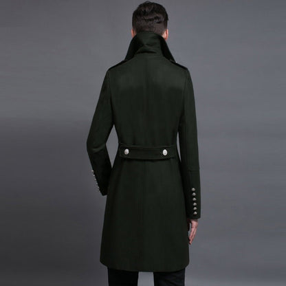 The Nevermore Coats for Men - Double - row Retro Woolen Coat Man – Unique by Nevermore Lifestyle & Tech | 2XL Army Green