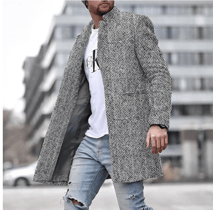 The Nevermore Coats for Men - Herringbone collared windbreaker – Unique by Nevermore Lifestyle & Tech | 3XL Grey