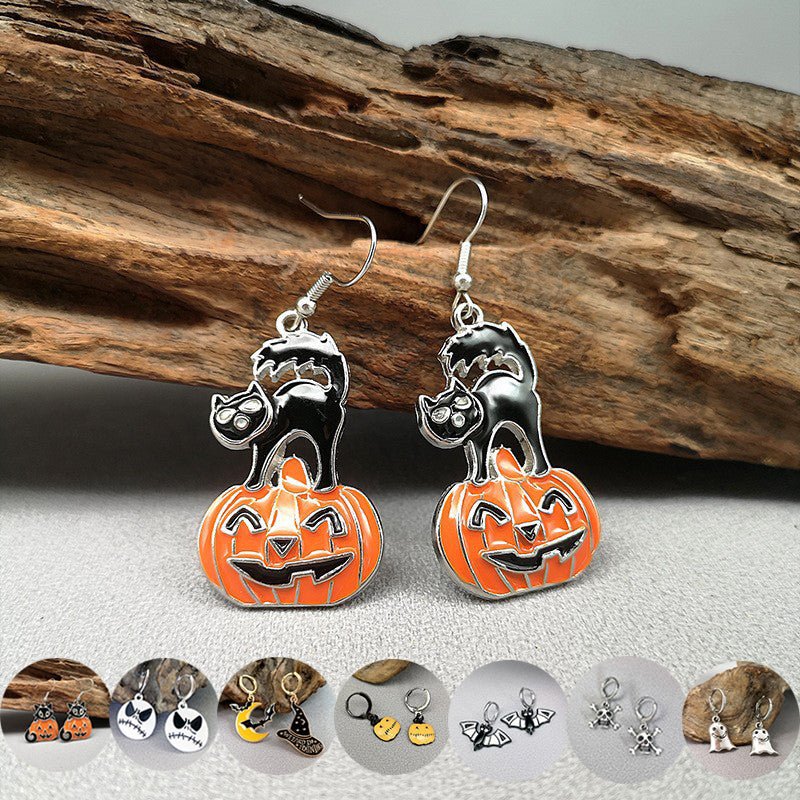The Nevermore Gothic Earrings - Halloween Funny Earrings Female Personality Ghost Pumpkin Bat Cartoon Jewelry – Unique by Nevermore Lifestyle & Tech | HE12722