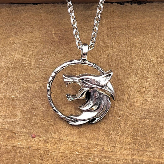 The Witcher White Wolf Pendant - Gothic Necklace by The Nevermore
