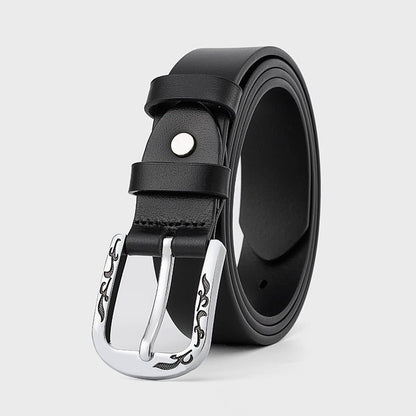 Thin Leather Belt - Casual Pin Buckle by The Nevermore – Unique Belts by Nevermore Lifestyle & Tech | 100cm Black