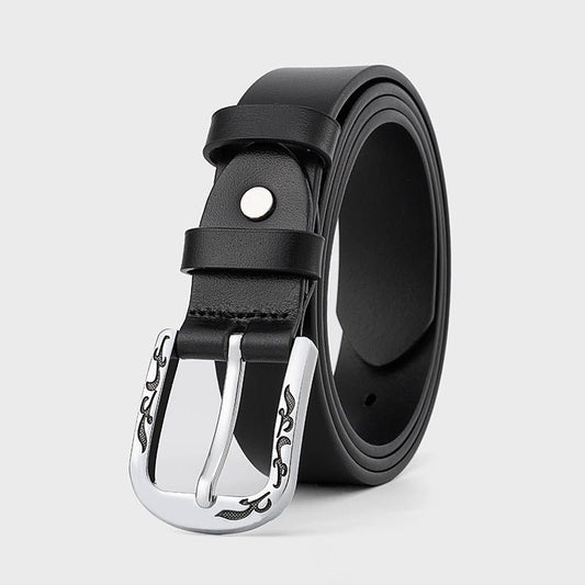 Thin Leather Belt - Casual Pin Buckle by The Nevermore – Unique Belts by Nevermore Lifestyle & Tech | 100cm Black