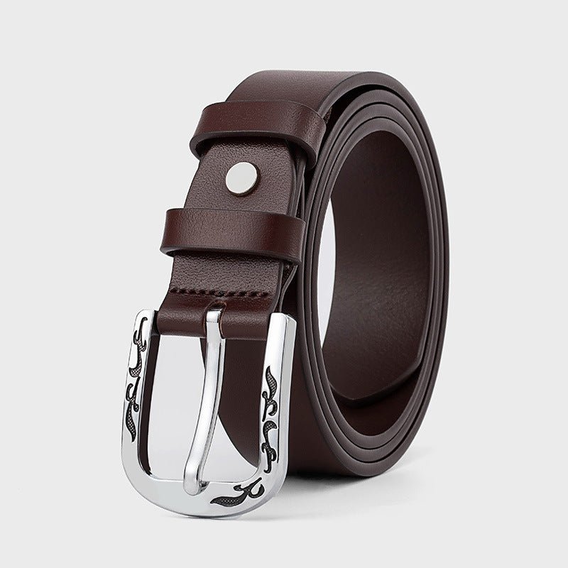 Thin Leather Belt - Casual Pin Buckle by The Nevermore – Unique Belts by Nevermore Lifestyle & Tech | 100cm Brown