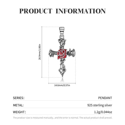 Thorn Rose Cross - Gothic Silver Pendant by The Nevermore – Unique Gothic Pendants by Nevermore Lifestyle & Tech | Set
