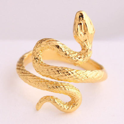Thornvale – Snake Pattern Punk Ring Set by The Nevermore – Unique Rings by Nevermore Lifestyle & Tech | Adjustable 1 Gold