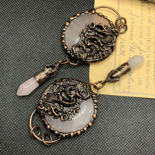 Tickletwinkle - Vintage Pink Crystal Dragon Pendant by The Nevermore – Unique Jewelry by Nevermore Lifestyle & Tech | Pink Crystal Pan Dragon