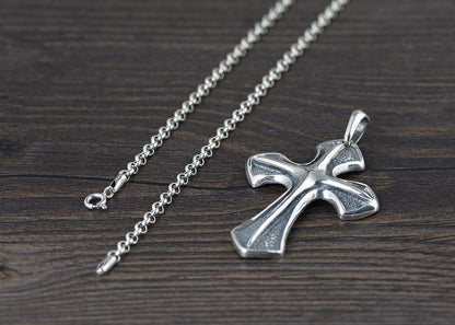 Timeless Cross - The Nevermore S925 Silver Vintage Craft Pendant Necklace