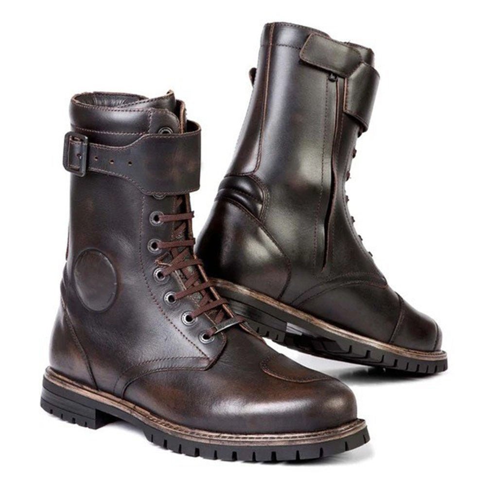 Titan Motorcycle Boots - Rugged Men's Footwear by The Nevermore – Unique Boots for Men by Nevermore Lifestyle & Tech | 39 Brown