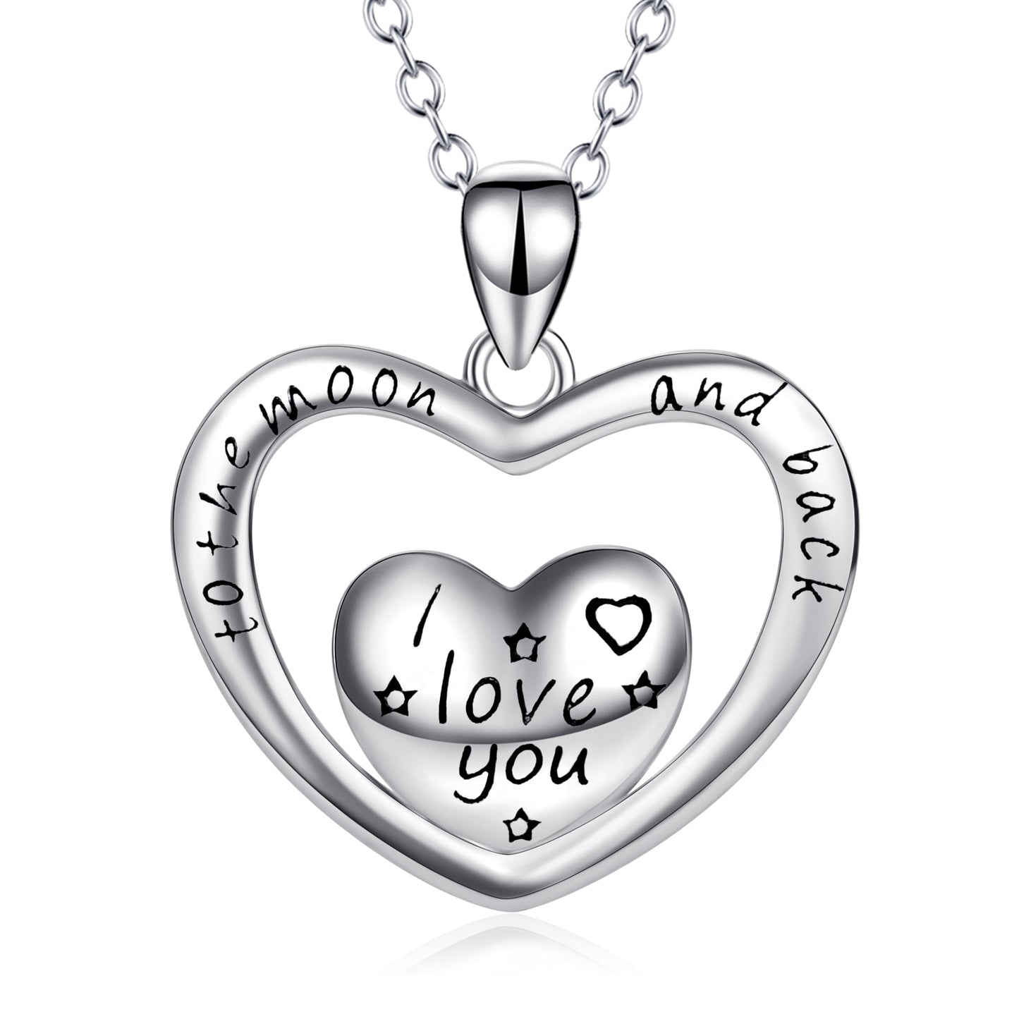 To The Moon And Back Heart - The Nevermore Pendant 925 Silver – Unique Pendants - Necklaces by Nevermore Lifestyle & Tech | default
