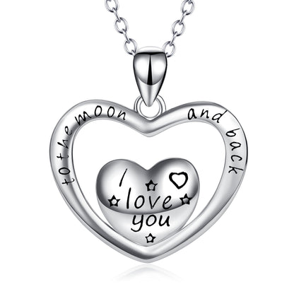 To The Moon And Back Heart - The Nevermore Pendant 925 Silver – Unique Pendants - Necklaces by Nevermore Lifestyle & Tech | default