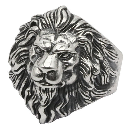Tollak Lion - The Nevermore Gothic Ring for Men Copper Silver Plated – Unique Gothic Jewelry by Nevermore Lifestyle & Tech | adjustable Lion head