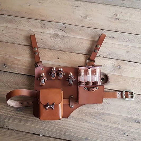 Torgny - The Nevermore Steampunk Waist Bag – Unique Steampunk Accessories by Nevermore Lifestyle & Tech | Light Brown