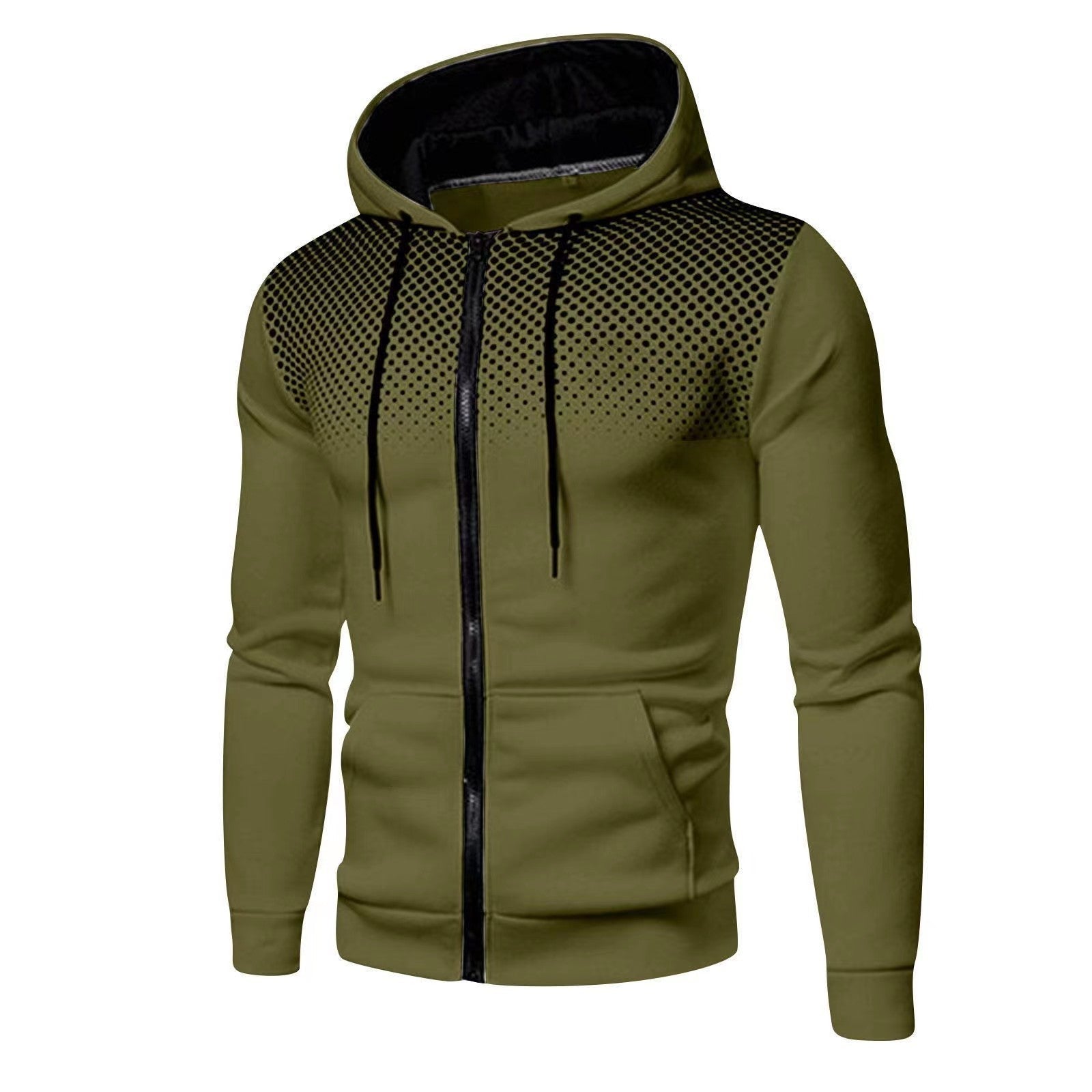 Torin Battleaxe - The Nevermore Hooded Fitness Sweater with Zipper for Men – Unique Sweaters for Men by Nevermore Lifestyle & Tech | L Army Green