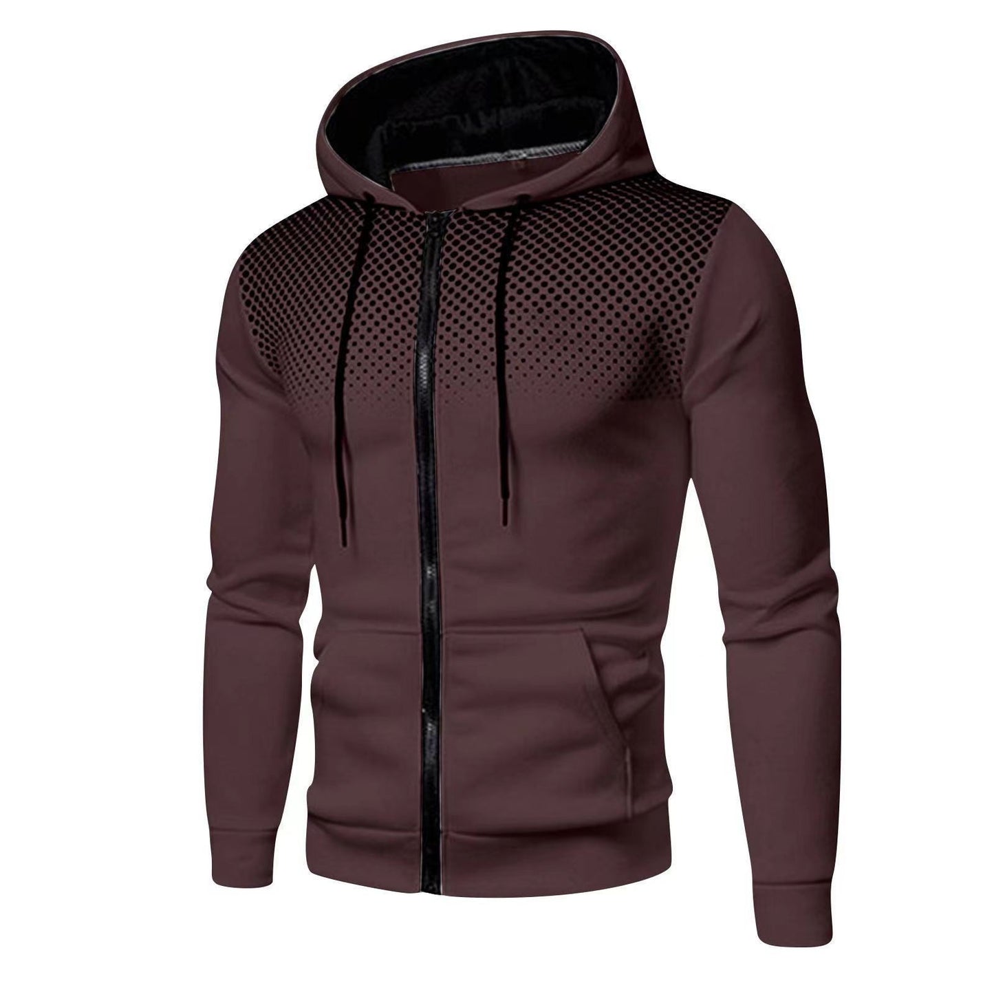 Torin Battleaxe - The Nevermore Hooded Fitness Sweater with Zipper for Men – Unique Sweaters for Men by Nevermore Lifestyle & Tech | L Reddish Brown