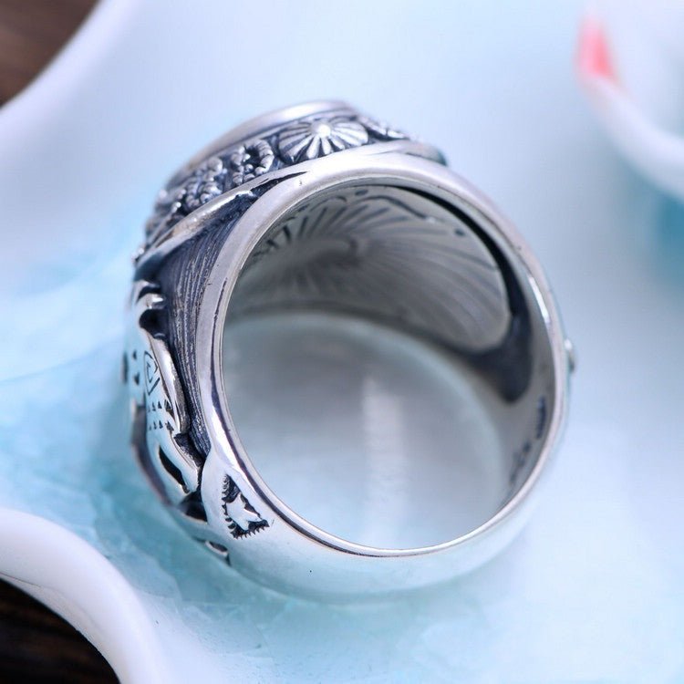 Totem Synthesis Blue Crystal - The Nevermore Ring 925 Silver – Unique Rings for Men by Nevermore Lifestyle & Tech | 17