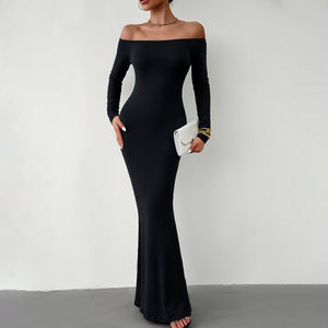 Tranquil Tides - Elegant Maxi Dress by The Nevermore – Unique Dresses by Nevermore Lifestyle & Tech | L Black